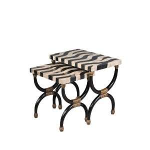   Zebra Nested Tables (Set of 2)   Stein World 80938: Furniture & Decor