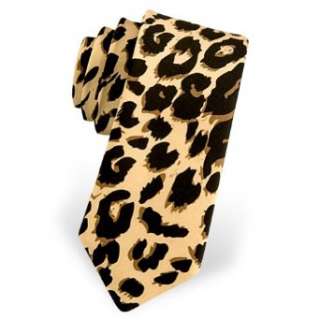  Boys Leopard Print Silk Tie by Wild Ties in Tan/Taupe Clothing