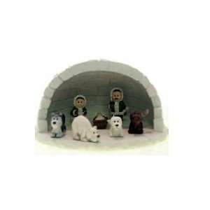 Alaska Eskimo Nativity Mini Igloo Set 9 Piece: Home 