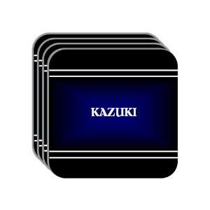 Personal Name Gift   KAZUKI Set of 4 Mini Mousepad Coasters (black 