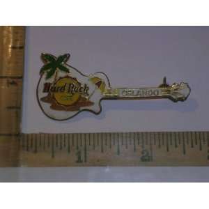 Hard Rock Cafe Guitar Pin White Guitar Orlando, Palm Tree & Umbrella