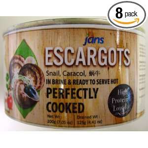 jans ESCARGOTS Perfectly Cooked in Brine, 7.05 Ounce (Pack of 8 