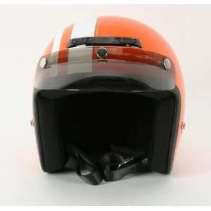   Retro Helmet , Color: Orange/White, Size: XL 0104 0899: Automotive