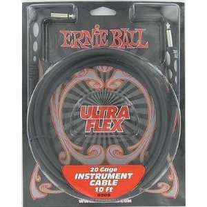  Ernie Ball Guitar Cable 10 ft Ultra Flex Right Angle 
