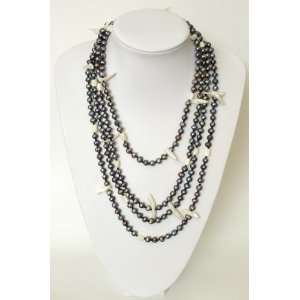    Pearl Necklace w/ MOP Stick in 100 Inch Long 