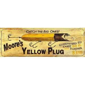  Customizable Moores Yellow Plug Vintage Style Wooden Sign 