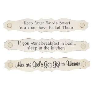   Have to Eat Them Cream Wooden Wall Plaques, Set of 3: Home & Kitchen