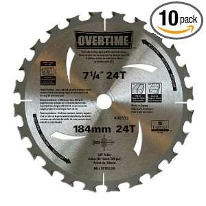 Overtime 00504 7 1/4 Inch 24 Tooth FST Thin Kerf Crosscutting and 