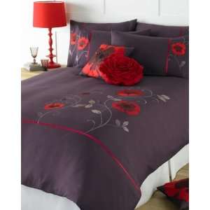  PURPLE RED QUEEN FLORAL QUILT COVER DUVET SET: Everything 