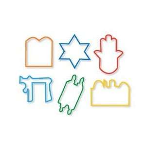 Silly Bandz Jewish Mitzvah Jewish Symbols Star,Chamsah,Chai, Torah, 10 