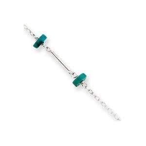   Turquoise Bracelet Anklet   9 Inch   Spring Ring   JewelryWeb: Jewelry