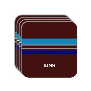 Personal Name Gift   KINS Set of 4 Mini Mousepad Coasters (blue 