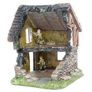  Terrain 25mm WWII   2Story Stone/Shingle Ruins Toys 