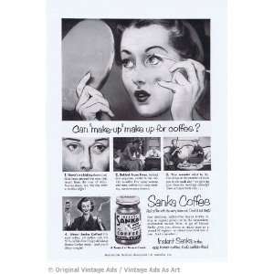  1962 Sanka Coffee Make Up Vintage Ad 