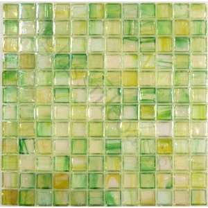   Green 1 x 1 Glossy & Iridescent Glass Tile   13150