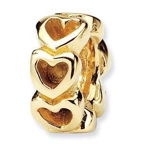  14k Reflections Heart Bead/14kt yellow gold: Jewelry