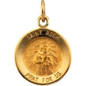  14k Gold Saint Roch Medal Jewelry