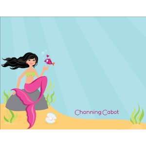  Mermaid   Black Hair Note Cards: Home & Kitchen
