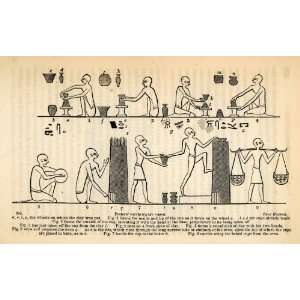  1854 Woodcut Ancient Egyptian Pottery Vases Archaeology 