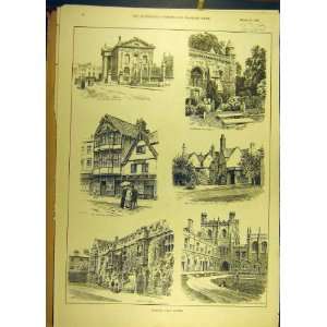  1893 Sketches Oxford St Johns College Peters Old Print 