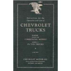 1933 CHEVROLET TRUCK Series CB O Owners Manual Guide
