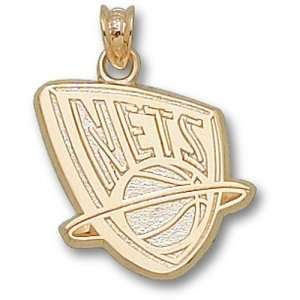 New Jersey Nets NBA Logo 5/8. Pendant (Gold Plated 