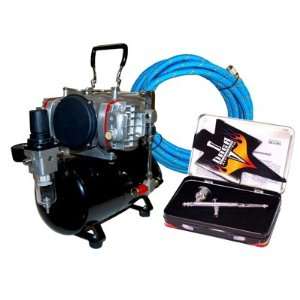   Twin Cylinder Airbrush Compressor with Tank: Home & Kitchen
