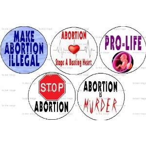  Set of 5 PRO LIFE Anti Abortion Pinback Buttons 1.25 Pins 
