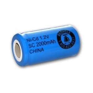  SubC Size Rechargeable Battery 2000mAh NiMH 1.2V Flat Top 