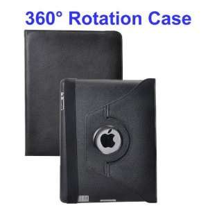   Rotatable Case Leather Cover Stand for iPad 2 (Black): Everything Else