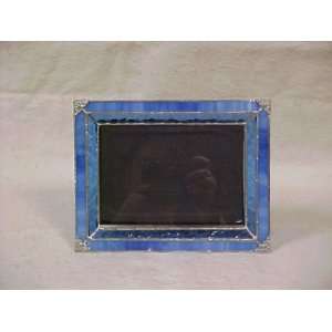  Blue Stained Glass Picture Frame with Silver Detail: Home 