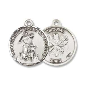 Sterling Silver Guardain Angel Military Medal Armed Forces US National 