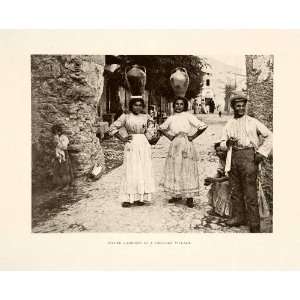  1923 Print Water Carriers Corsica France Culture Village 