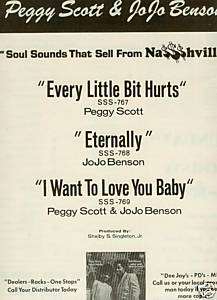 PEGGY SCOTT & JOJO BENSON Soul Sounds 1969 POSTER AD  