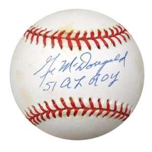  Autographed Gil McDougald Baseball   AL 51 AL ROY PSA DNA 