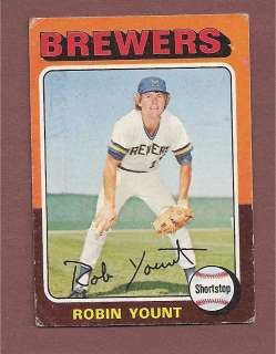 1975 Topps (RC) ROBIN YOUNT #223 Milwaukee Brewers  