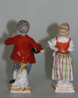BEAUTIFUL MEISSEN PORCELAIN FIGURINES “GIRL AND BOY WITH FLOWERS 