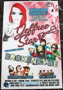 JEFFREE STAR brokencyde Ultraviolet CONCERT POSTER  