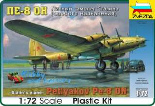 Zvezda Model Kit   Petlyakov Pe 8 Stalins Plane   1:72 Scale   7280 