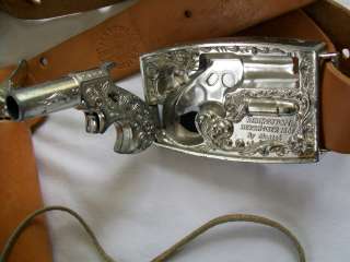 Vintage Mattel Shootin shell fanner & Remington Derringer buckle w 