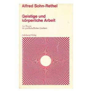   Geschichte / Alfred Sohn Rethel Alfred (1899 1990) Sohn Rethel Books