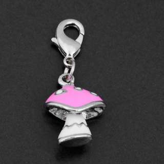 Charm Pendant Fit Bracelet Necklace,Pink Mushrooms  