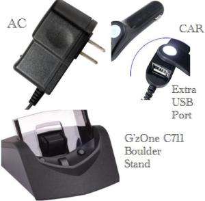 CAR&WALL&CRADLE Casio GzOne boulder c711 G1 G CHARGER  