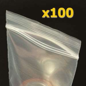 100 ZIPPER BAG POLY PLASTIC BAGGIES ZIPLOCK 3X 4  