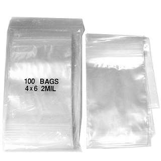 100   4x6 CLEAR ZIPLOCK BAGS 2MIL A+ ZIP LOCK BAG  