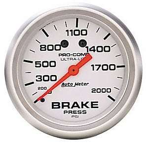Auto Meter 4426 Ultra Lite 2 5/8 0 2000 PSI Mechanical Brake Pressure 