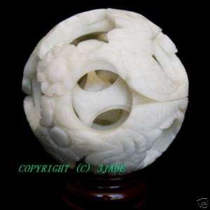 Hand Carved 4 layers White Marble Stone Puzzle Ball  
