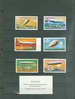 ZEPPELINS  7 diff. Imperforated sets. Scarce lot. Mint Very Fine 