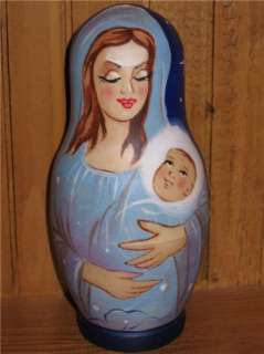 Russian small hand painted MATT doll CHRISTMAS Nativity Mary BABY 