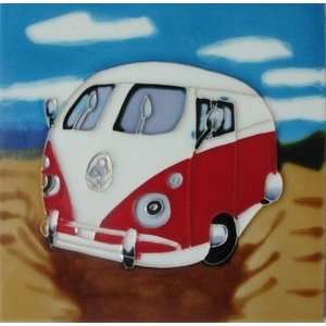 Volkswagen VW Bus Van Ceramic Wall Art Decorative Tile 4x4  